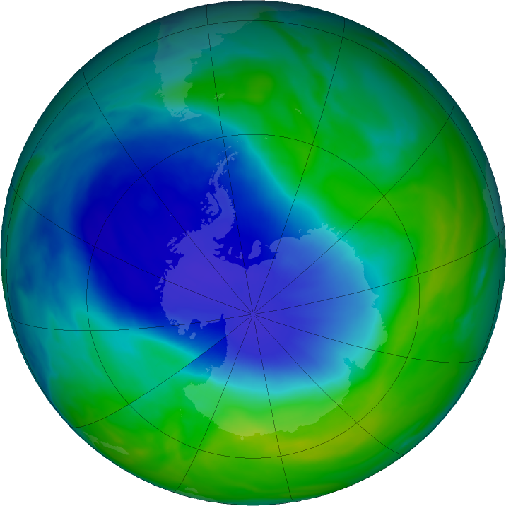 Antarctic ozone map for 24 November 2022